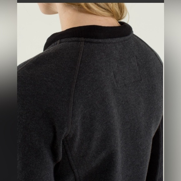 Lululemon Women’s Scuba Hoodie Detachable Hood 10 Heathered Black cotton fleece - Picture 6 of 15